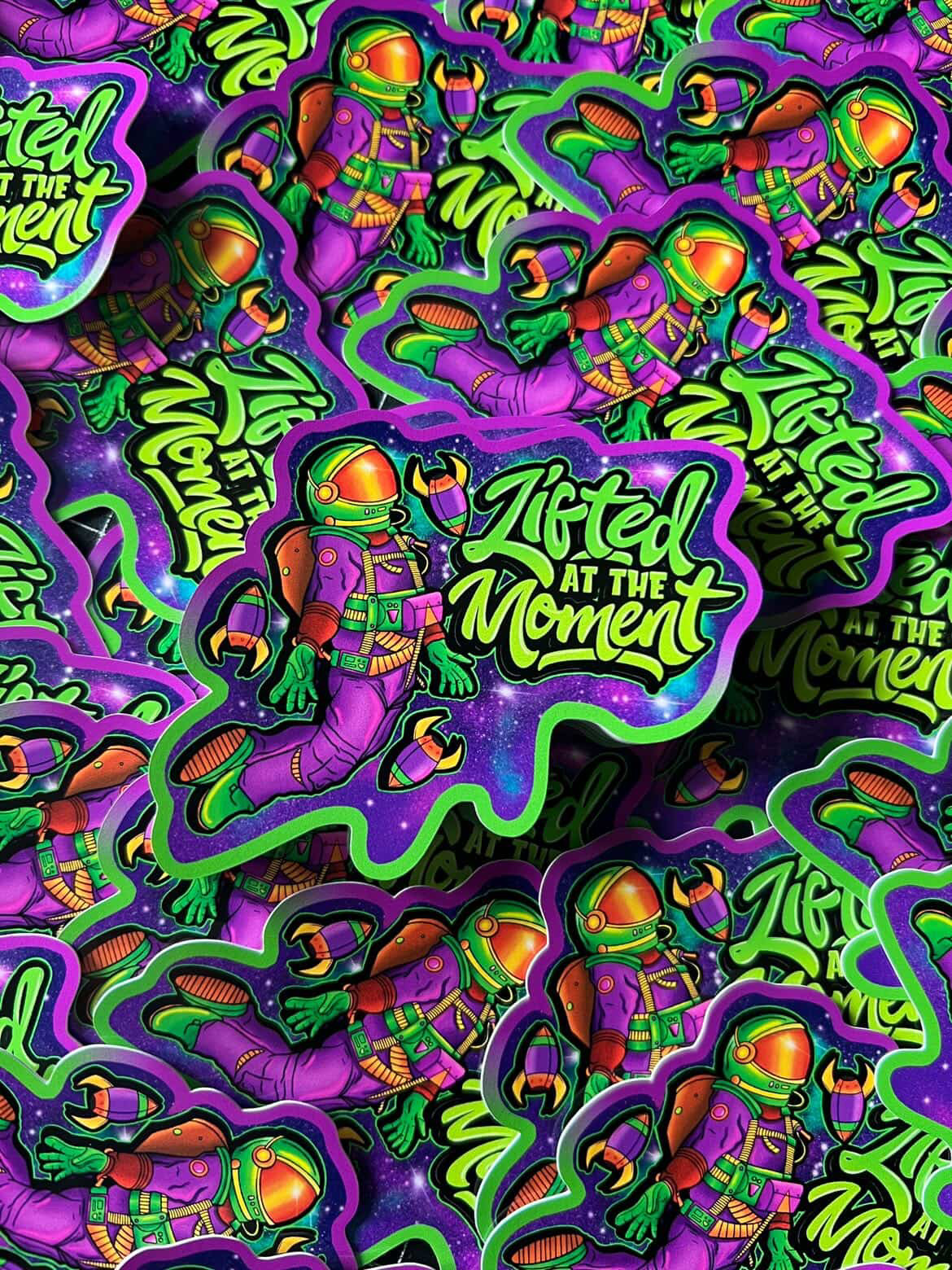 Lifted At The Moment Astronaut Sticker